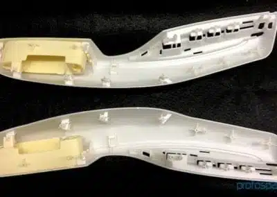 a pair of white plastic footwear