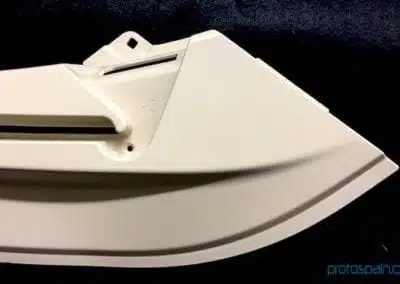 a white object with a black background